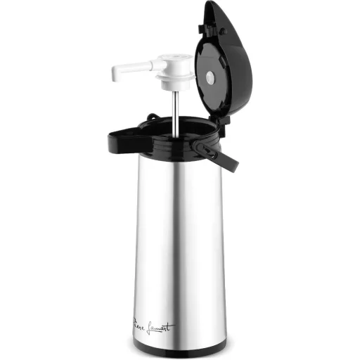 LAMART LT4037 PIST pumpás termosz üveg béléssel 1,5 l, nemesacél/fekete - 2