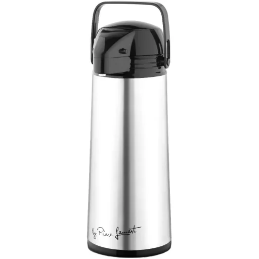 LAMART LT4037 PIST pumpás termosz üveg béléssel 1,5 l, nemesacél/fekete - 1