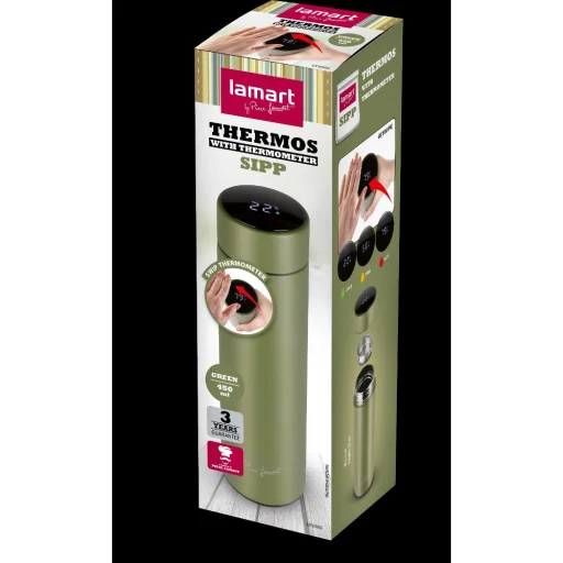 LAMART LT4085 SIPP hőmérős termosz zöld - 6