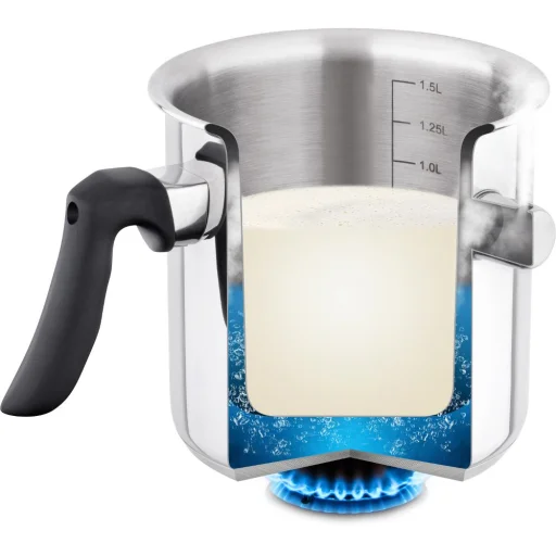 LAMART LT1068 LAIT duplafalú tejforraló edény 1,5 l, nemesacél - 3