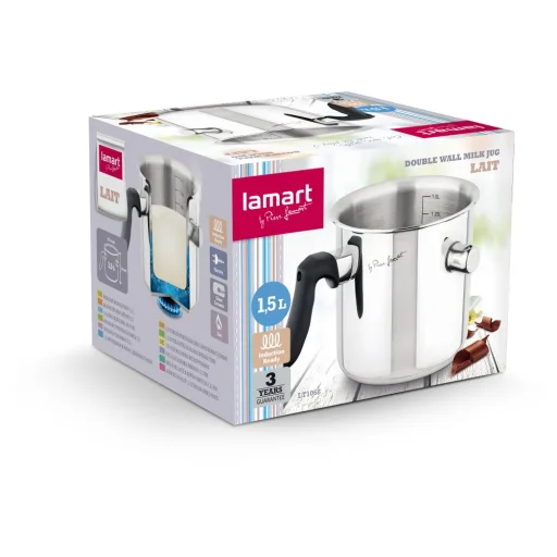 LAMART LT1068 LAIT duplafalú tejforraló edény 1,5 l, nemesacél - 6