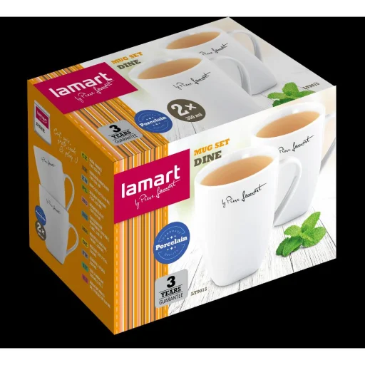 LAMART LT9015 DINE porcelán bögre készlet 2 db 350 ml fehér - 3