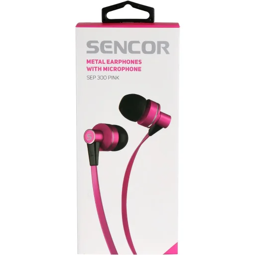 SENCOR SEP 300 MIC PINK fülbe helyezhető headset mikrofonos hangerőszabályzóval, rózsaszín - 3