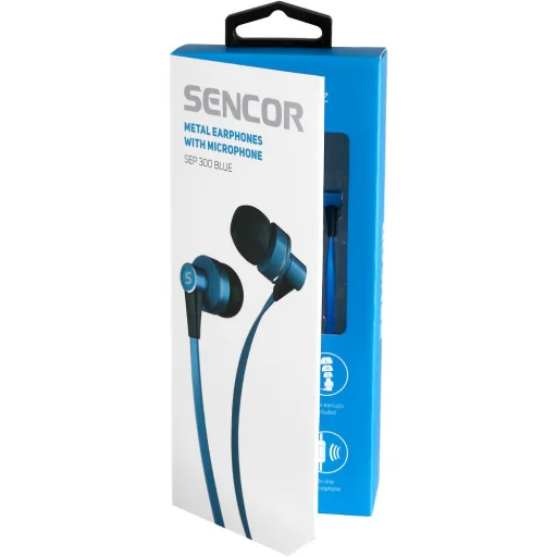 SENCOR SEP 300 MIC BLUE fülbe helyezhető headset mikrofonnal és hangerőszabályzóval, kék - 2