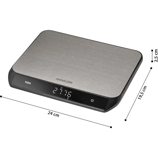 SENCOR SKS 8200 akkumulátoros konyhai mérleg 20 kg, rozsdamentes acél platformmal - 3