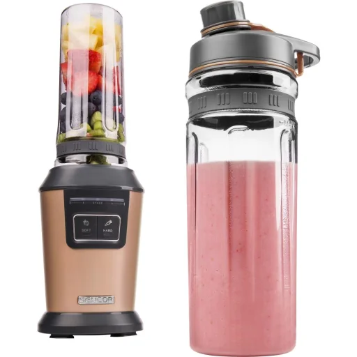 SENCOR SBL 7076GD smoothie készítő 800 W, 2 db 0,6 l TRITAN sportpohárral, arany színben - 6