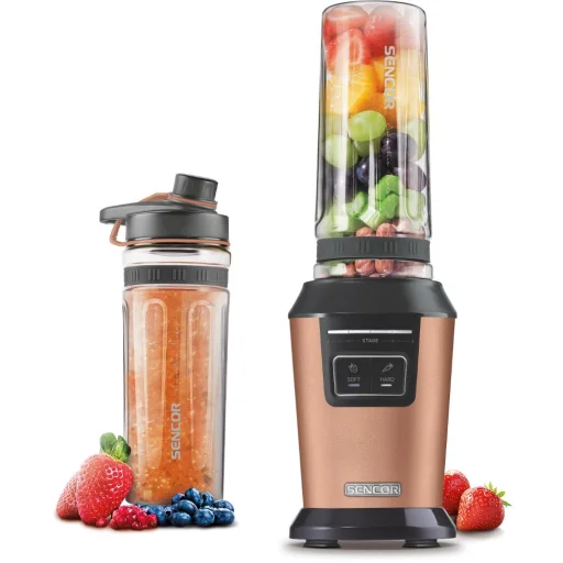SENCOR SBL 7076GD smoothie készítő 800 W, 2 db 0,6 l TRITAN sportpohárral, arany színben - 1