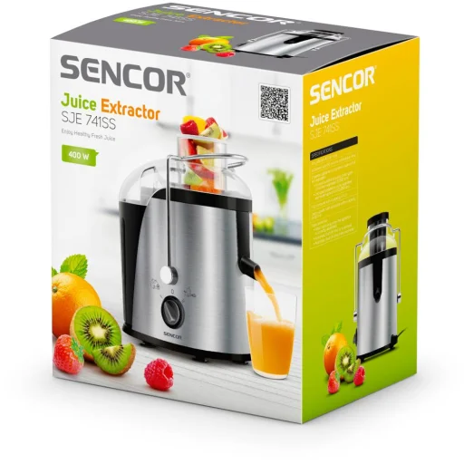 SENCOR SJE 741SS gyümölcscentrifuga 400 W, 2 sebességfokozat, 65 mm töltőnyílás - 11