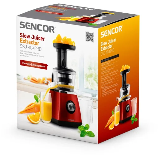 SENCOR SSJ 4042RD lassú gyümölcsprés 400 W, piros - 11