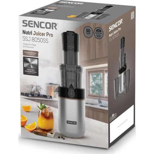 Sencor SSJ 8050SS lassú gyümölcsprés 200 W, rozsdamentes acél, 800 ml - 12