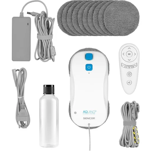 SENCOR SRW 6010WH ablaktisztító robot 60 ml víztartállyal, 10 db mikroszálas betéttel - 1