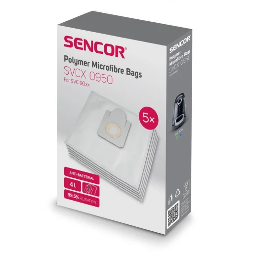 SENCOR SVCX 0950 mikroszálas porszívózsák SVC 55XX–90XX, 5 db - 2