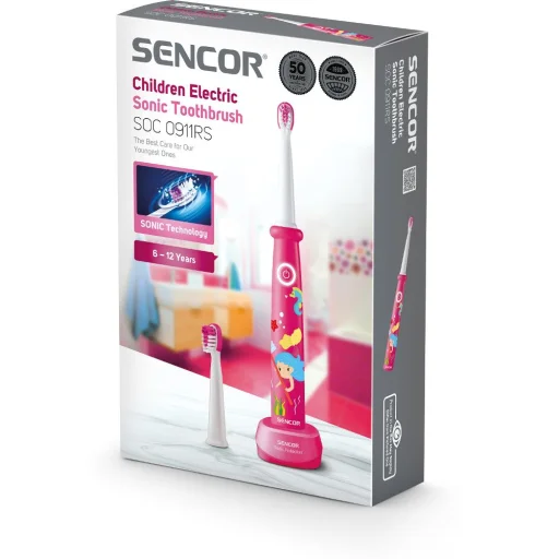 SENCOR SOC 0911RS szónikus elektromos gyermek fogkefe 2 fogkefefejjel és töltőállomással - 13