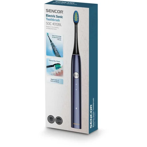 Sencor SOC 4012BL elektromos szónikus fogkefe USB-C töltéssel, kék - 5
