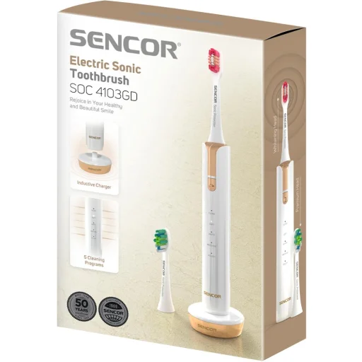 Sencor SOC 4103GD szónikus elektromos fogkefe 2 db fogkefefejjel - 7