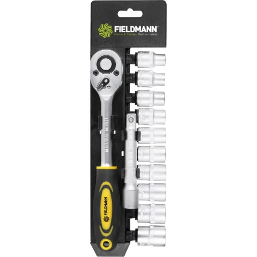 FIELDMANN FDN 1060 12 részes 1/2" racsnis dugókulcs készlet 10–21 mm, hosszabbítóval, műanyag kofferben - 2