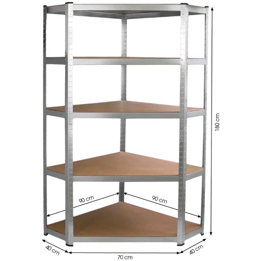 FIELDMANN FDR 1840R fém sarok állópolc 5 polccal, 90 x 40 x 180 cm - 2