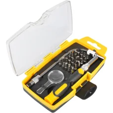 FIELDMANN FDS 1004-33R 33 db-os csavarhúzó bitkészlet hosszabbítóval és nagyítóval