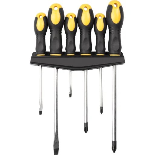 FIELDMANN FDS 1102-6R 6 részes csavarhúzó készlet tartóállvánnyal - 1
