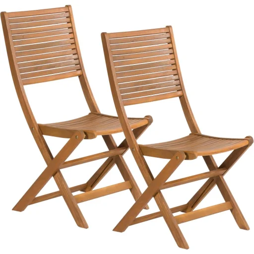 FIELDMANN FDZN 4012-T összecsukható kerti szék, 2 db, akácfa, 49 x 59 x 94 cm - 1