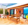 FIELDMANN FDZN 4020-T háromüléses akácfa kerti pad beépített asztallal, 150 x 62 x 91 cm thumbnail