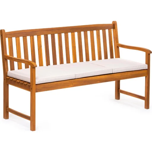 FIELDMANN FDZN 4020-T háromüléses akácfa kerti pad beépített asztallal, 150 x 62 x 91 cm - 3
