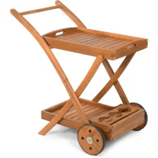 FIELDMANN FDZN 4050-T 2 szintes akácfa kerti zsúrkocsi 80 x 50 x 86 cm