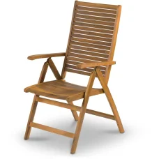 FIELDMANN FDZN 4101-T állítható összecsukható akácfa kerti szék, 5 pozíciós, karfás, 74 x 58 x 105 cm