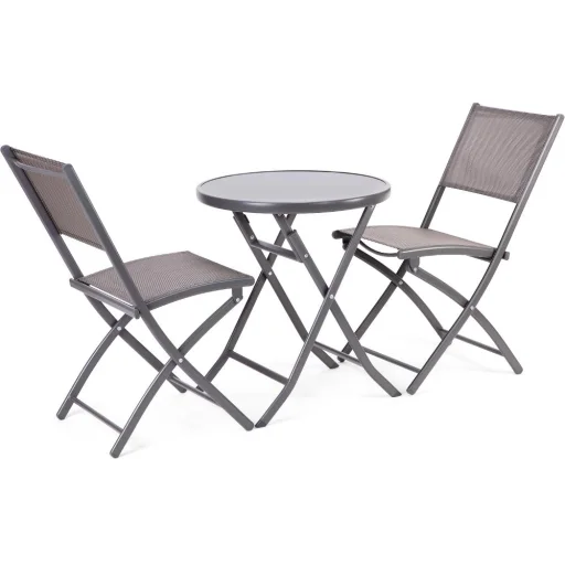 FIELDMANN FDZN 5002 BELLA fémvázas balkon szett 2 székkel és üveglapos asztallal - 1