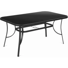 FIELDMANN FDZN 5030 négyszögletes kerti üvegasztal 150 x 96 x 71 cm, fekete