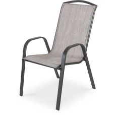 FIELDMANN FDZN 5112 fémvázas kerti szék, világosszürke/fekete, 55 x 73 x 94 cm