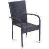 FIELDMANN FDZN 6002-PR polyrattan kerti szék, fekete, 55 x 59 x 93 cm, 1 db thumbnail