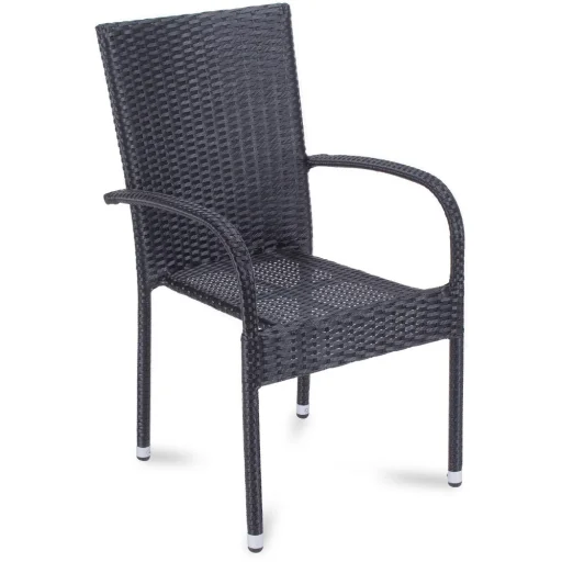 FIELDMANN FDZN 6002-PR polyrattan kerti szék, fekete, 55 x 59 x 93 cm, 1 db - 3