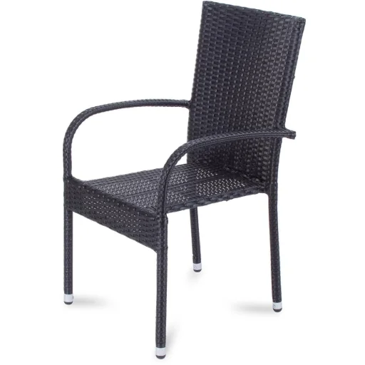 FIELDMANN FDZN 6002-PR polyrattan kerti szék, fekete, 55 x 59 x 93 cm, 1 db - 1