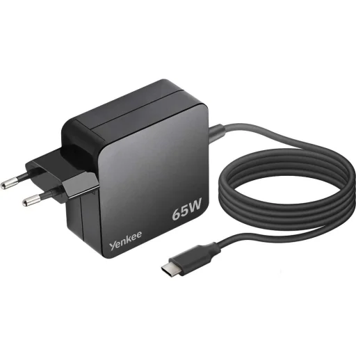 YENKEE YAU C65 USB-C 65W sieťová nabíjačka čierna, 180 cm kábel - 1