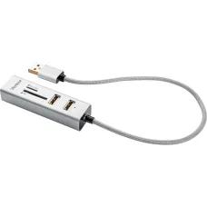 YENKEE YHC 101SR USB hub beépített kártyaolvasóval, 30 cm kábel
