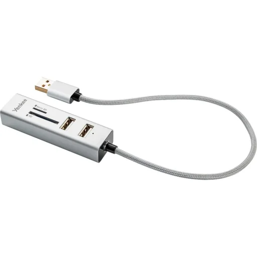 YENKEE YHC 101SR USB hub beépített kártyaolvasóval, 30 cm kábel - 1