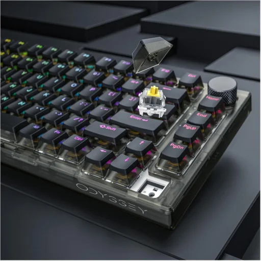 YENKEE YKB 31 ODYSSEY 75% vezeték nélküli hotswap mechanikus RGB billentyűzet Gateron G Pro 2.0 Yellow kapcsolókkal - 6