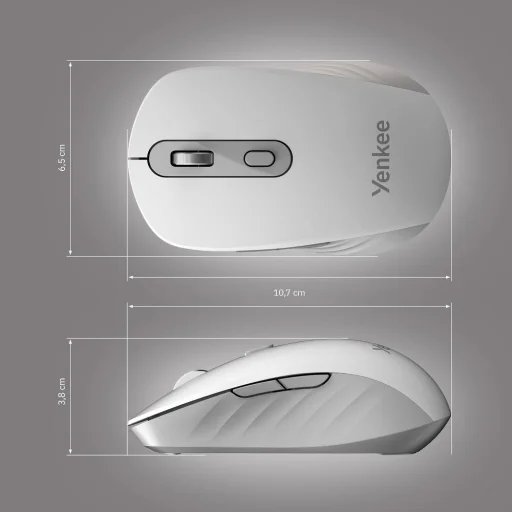 YENKEE YMS 2045WE SWAY vezeték nélküli csendes egér, fehér, 2,4 GHz/Bluetooth - 8