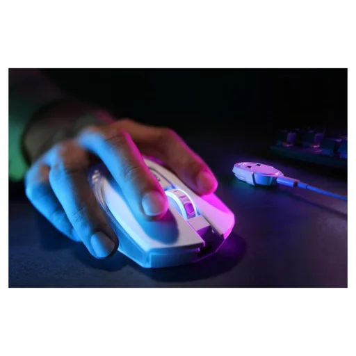YENKEE YMS 3002WE AURA vezeték nélküli gamer egér mágneses töltődokkolóval, fehér - 8