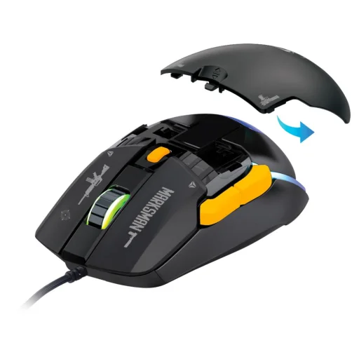 Yenkee YMS 3600BK MARKSMAN moduláris vezetékes gamer egér, fekete, 12400 DPI, RGB - 4