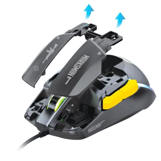 Yenkee YMS 3600BK MARKSMAN moduláris vezetékes gamer egér, fekete, 12400 DPI, RGB - 5
