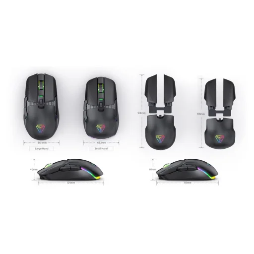 Yenkee YMS 3600BK MARKSMAN moduláris vezetékes gamer egér, fekete, 12400 DPI, RGB - 6