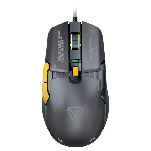 Yenkee YMS 3600BK MARKSMAN moduláris vezetékes gamer egér, fekete, 12400 DPI, RGB - 1
