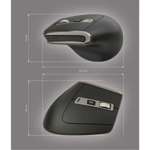 YENKEE YMS 5040 ERGO PRO vezeték nélküli függőleges ergonomikus egér, újratölthető, 2,4 GHz/Bluetooth, 500 mAh - 12