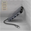 YENKEE YTC 081 USB-C 8 az 1-ben multiport hub, 4K HDMI, 100 W Power Delivery, Ethernet, ezüst/alumínium thumbnail