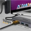 YENKEE YTC 081 USB-C 8 az 1-ben multiport hub, 4K HDMI, 100 W Power Delivery, Ethernet, ezüst/alumínium thumbnail