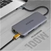 YENKEE YTC 081 USB-C 8 az 1-ben multiport hub, 4K HDMI, 100 W Power Delivery, Ethernet, ezüst/alumínium thumbnail