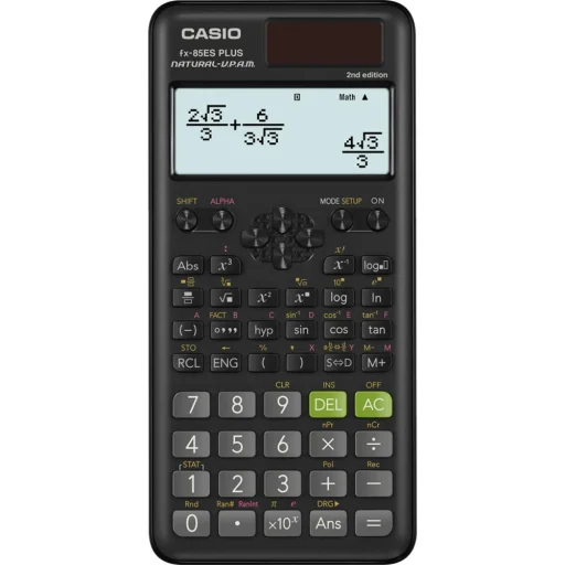 Casio FX-85ES PLUS 2E tudományos számológép kemény tokkal, elem+napelem - 1