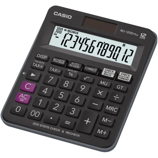 CASIO MJ-120D PLUS 12 számjegyes asztali számológép, kettős áramellátás - 1